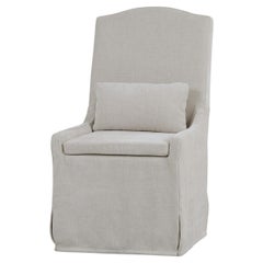Slipcovered Dining Chair – Light Beige Upholstery