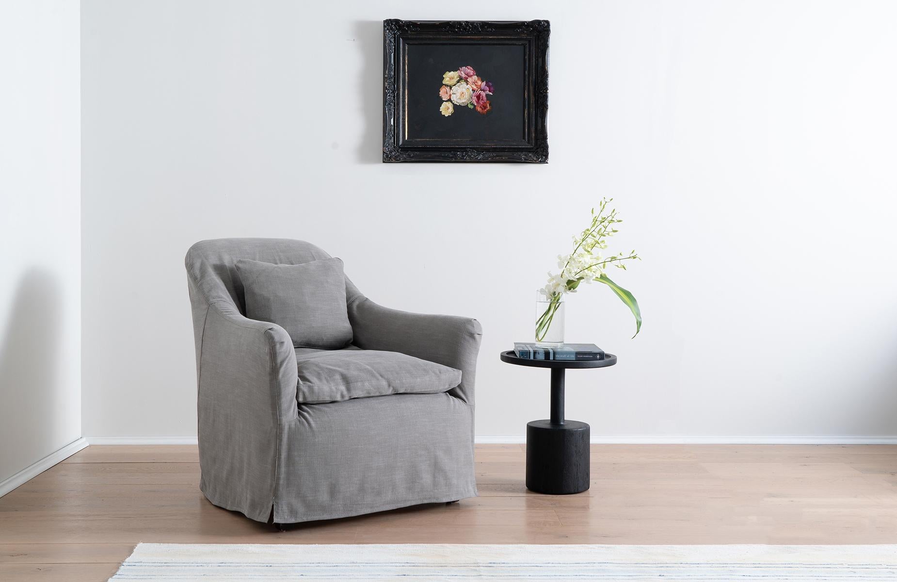 Organic Modern Slipcovered Hazel Mini Chair in Molino Fog Organic Cotton