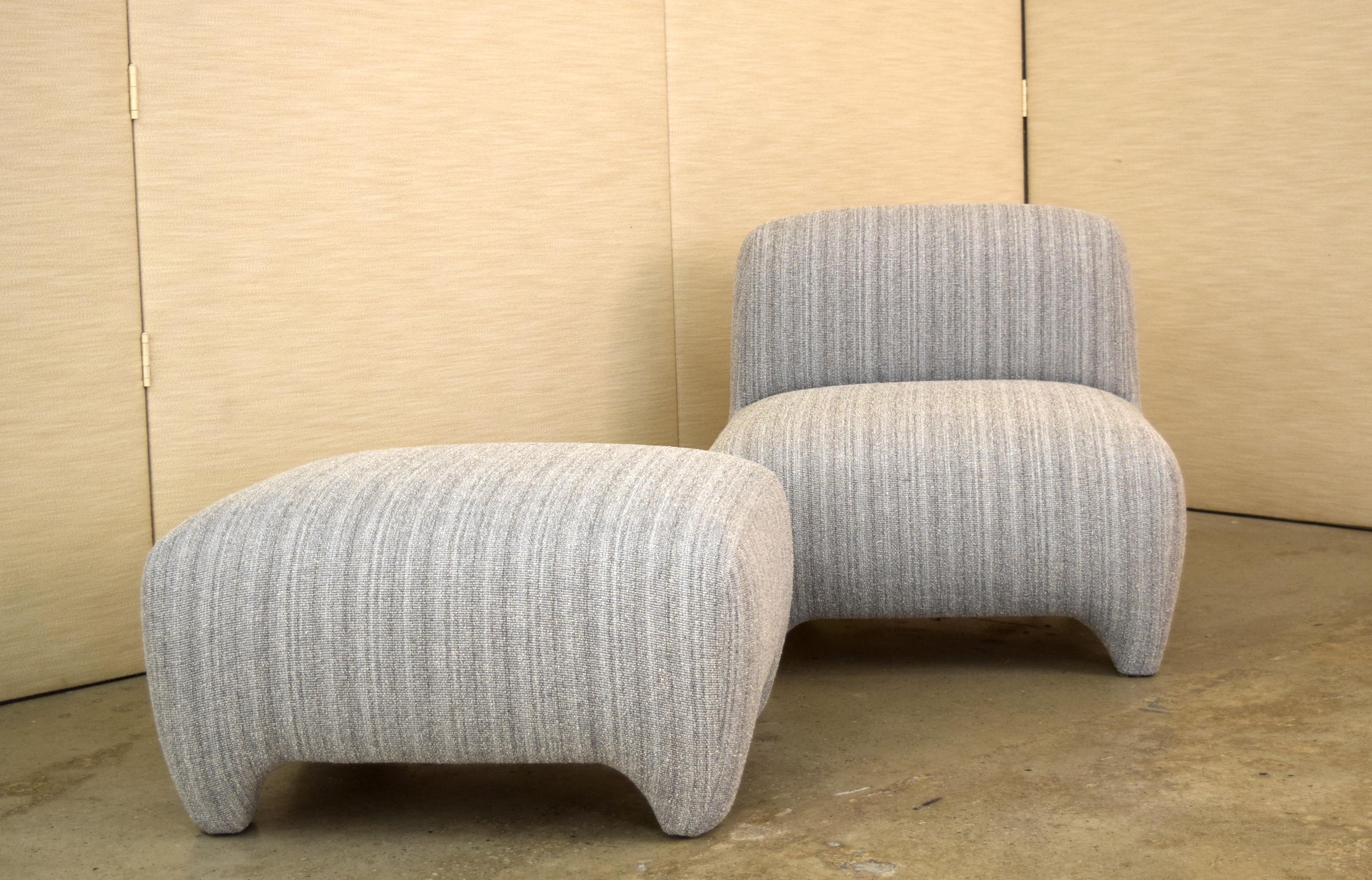 slipper chair with ottoman