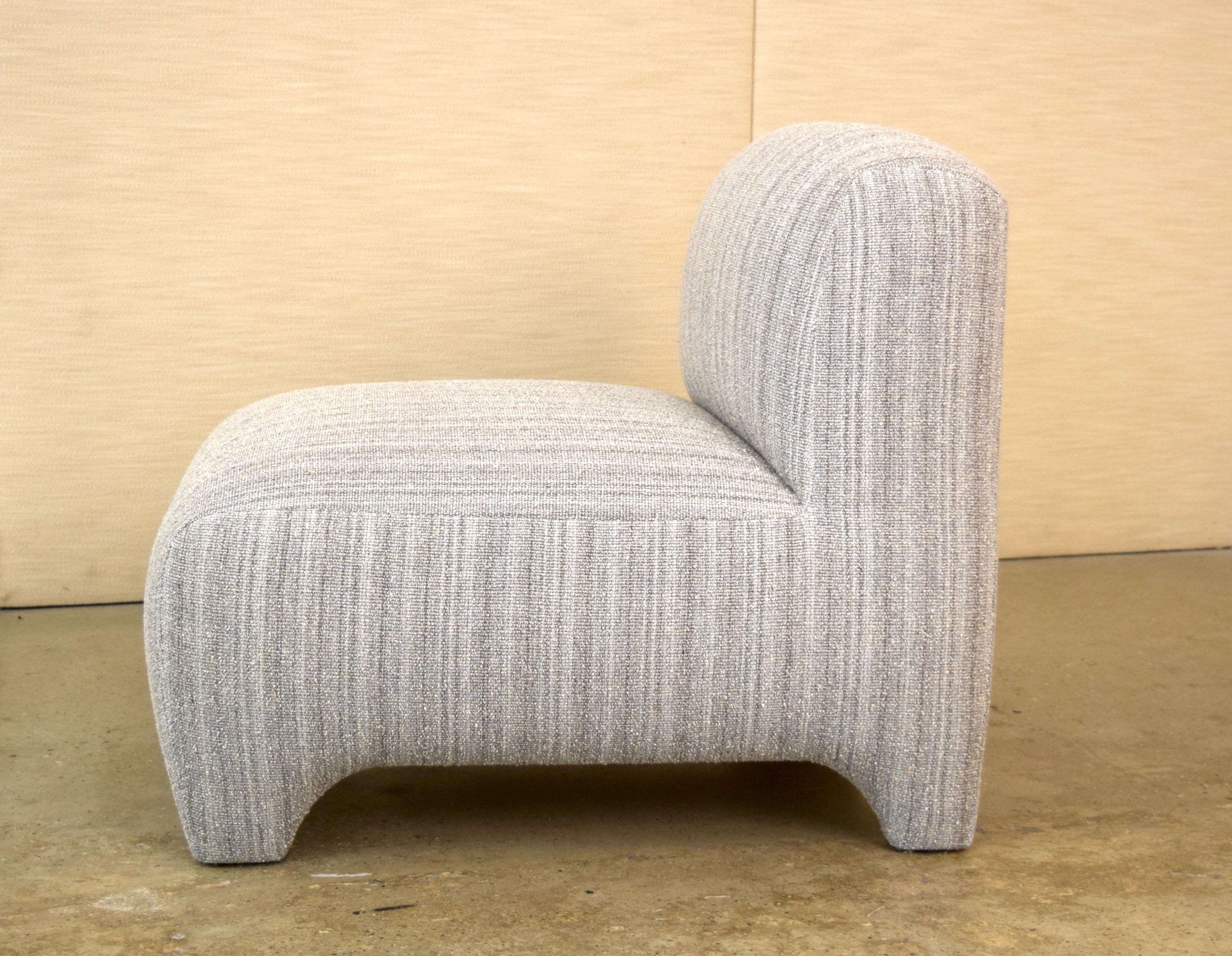 Slipper Chair / Armchair with Ottoman by Tinatin Kilaberidze In Excellent Condition For Sale In New York, NY