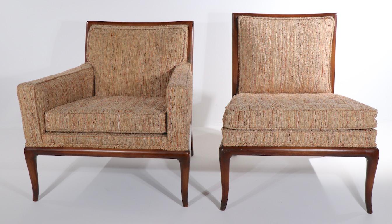 Upholstery Slipper Chair Designed by T H Robsjohn Gibbings for Widdicomb