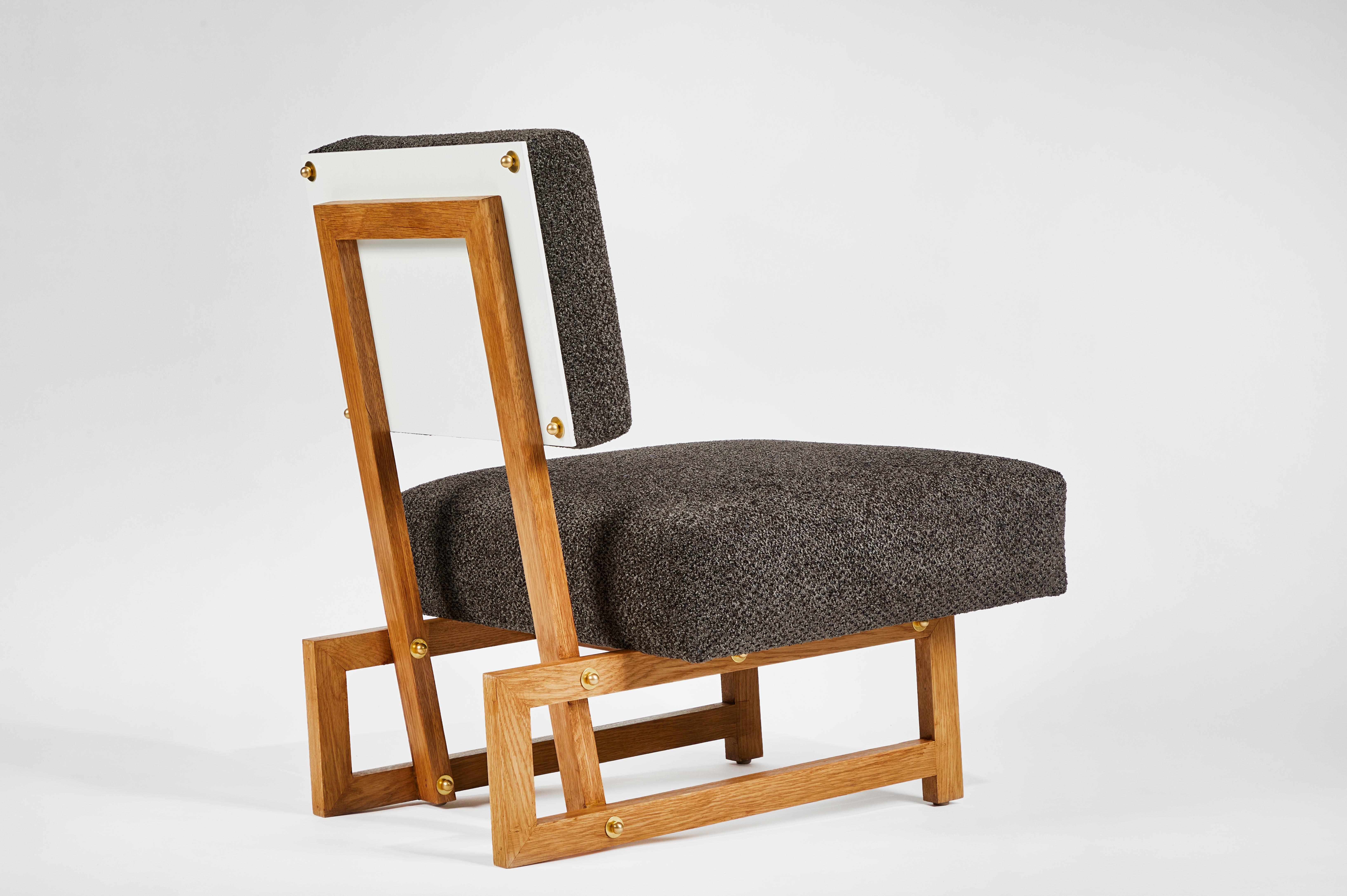 Sessel ohne Armlehne im Stil von André Sornay im Angebot 3