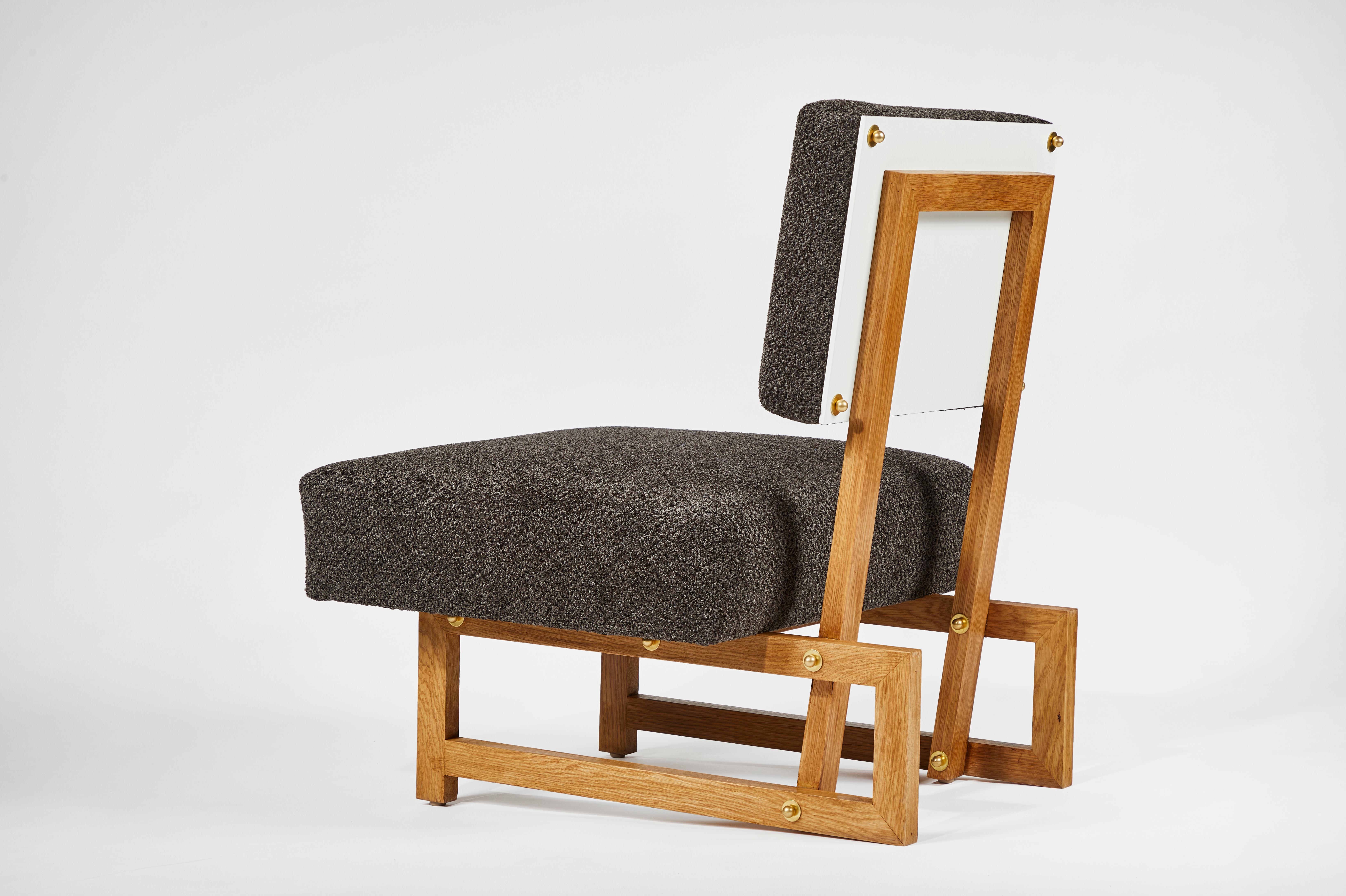 Sessel ohne Armlehne im Stil von André Sornay im Angebot 5