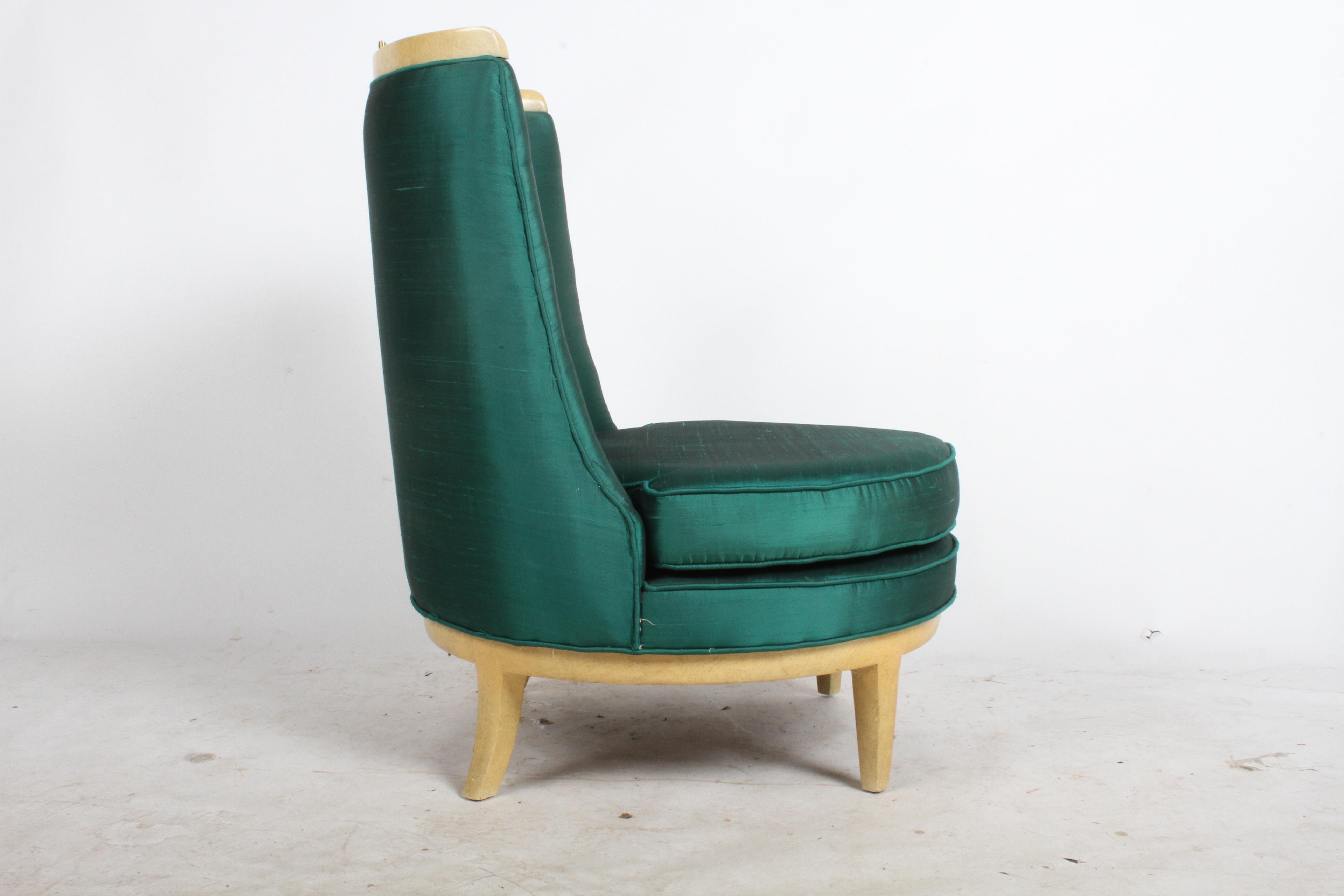 Mid-Century Modern Chaise pantoufle en fausse finition des années 1950 dans le style de Samuel A. Marx - Architecte en vente