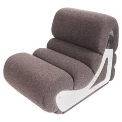 Slipper Chair with Brushed Stainless Steel Sides by Kappa