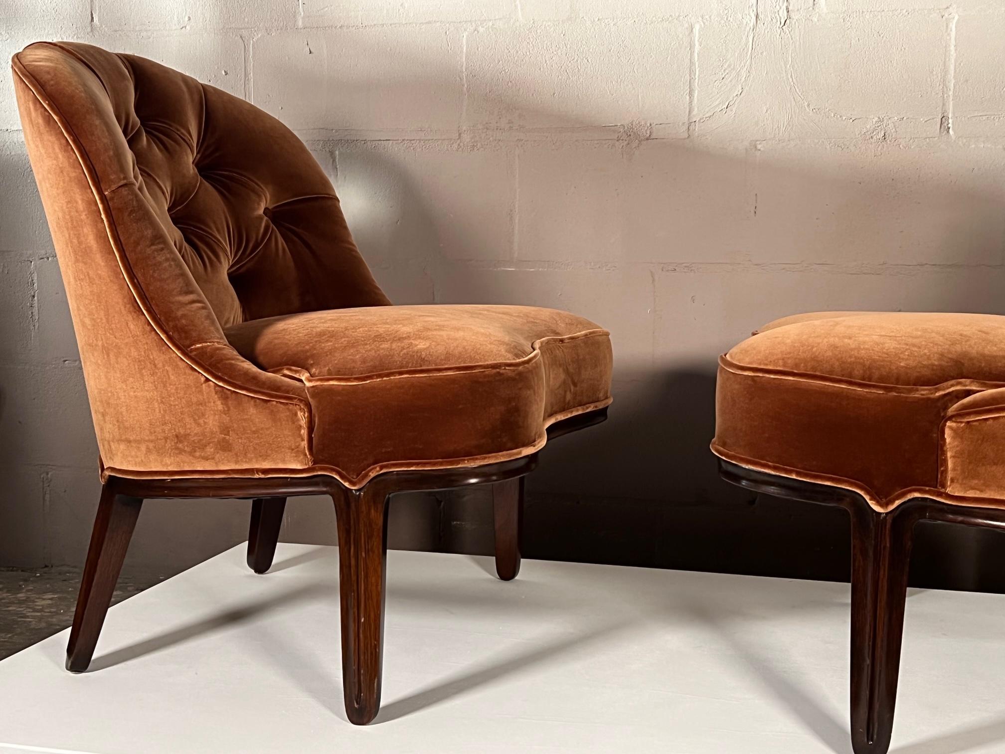 Slipper Chairs by Edward Wormley for Dunbar Janus Collection For Sale 9