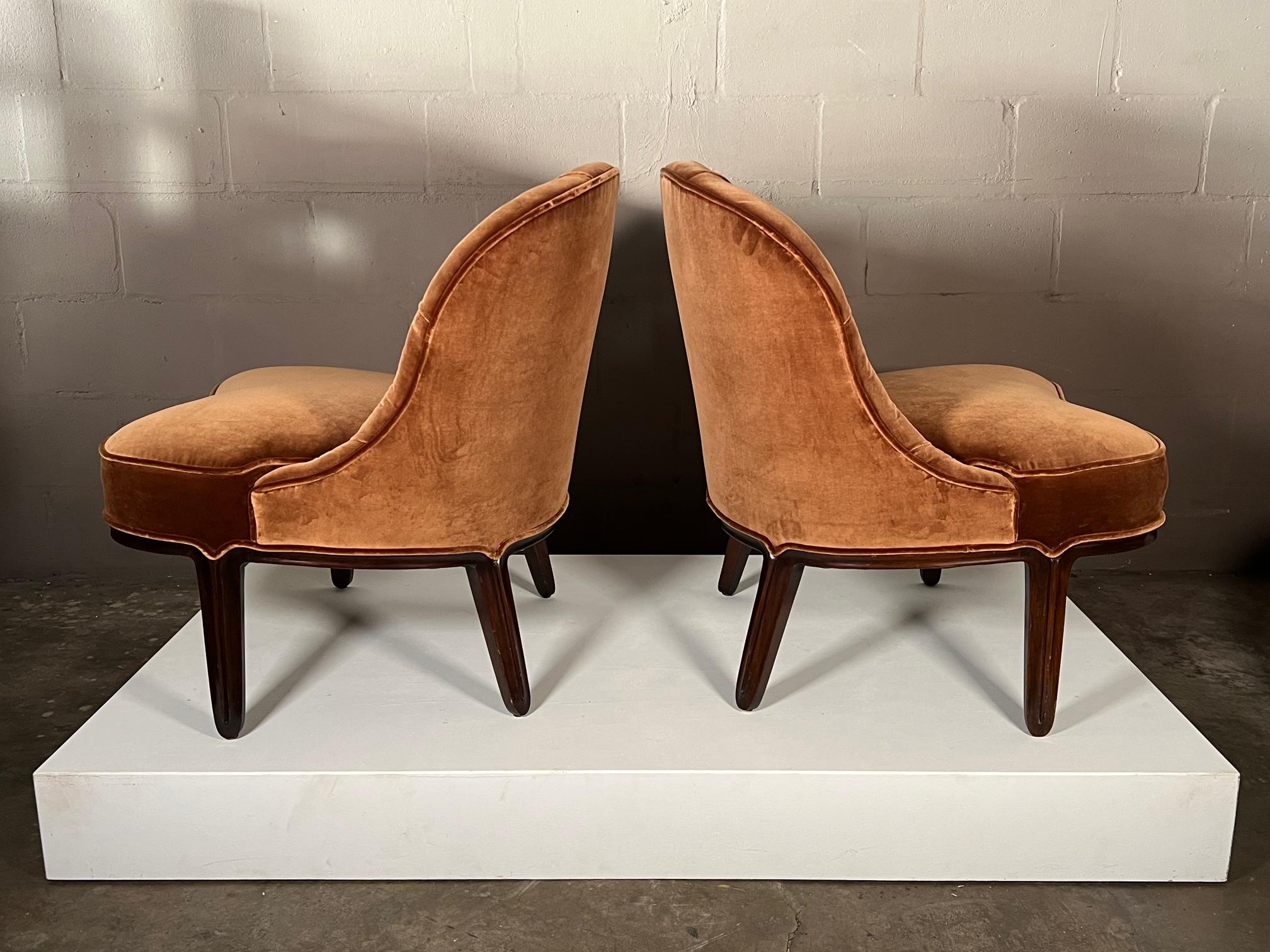 Mid-Century Modern Slipper Chairs by Edward Wormley for Dunbar Janus Collection For Sale