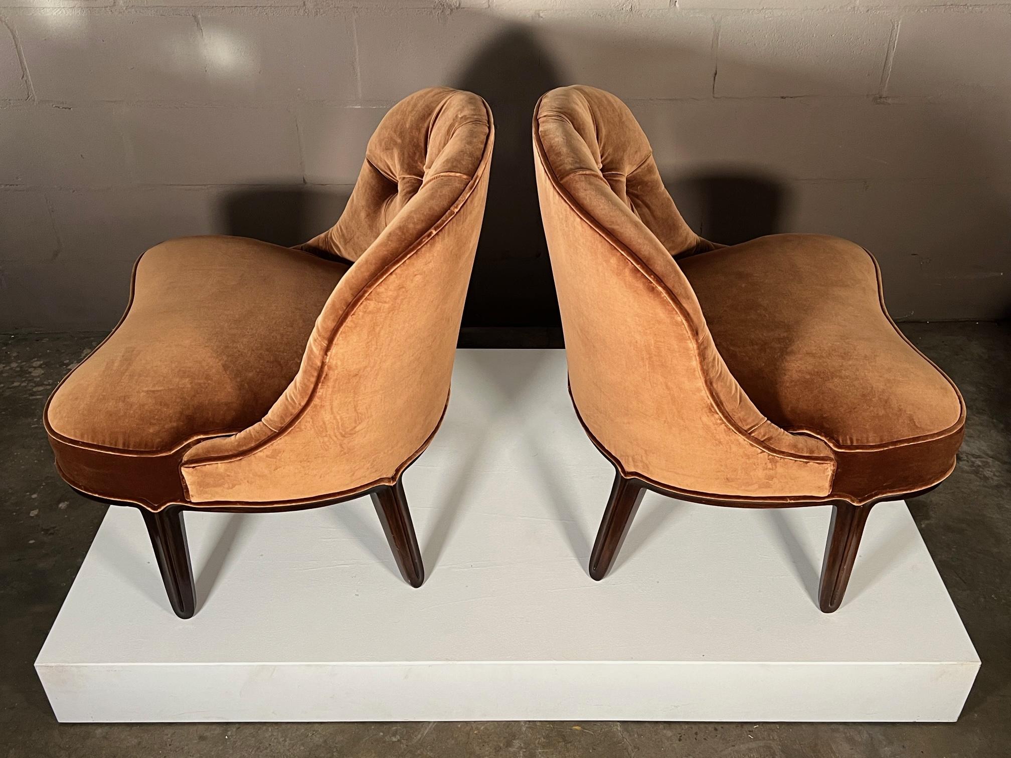 American Slipper Chairs by Edward Wormley for Dunbar Janus Collection For Sale