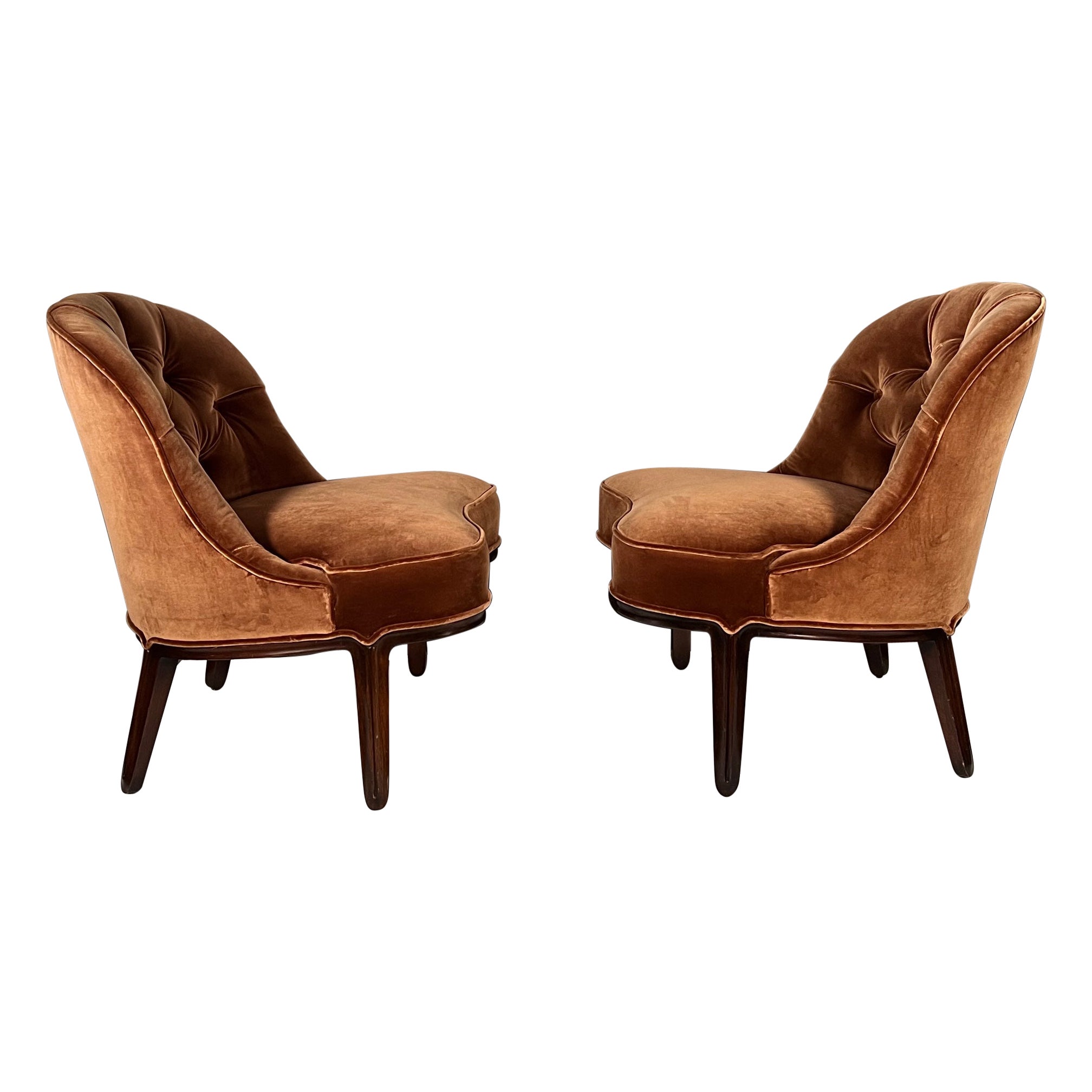 Chaises pantoufles d'Edward Wormley pour la collection Dunbar Janus en vente