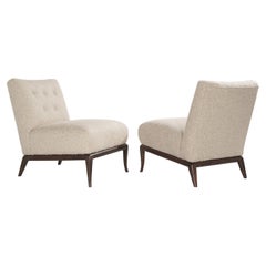 Slipper Chairs in Bouclé by T.H. Robsjohn-Gibbings, circa 1950s