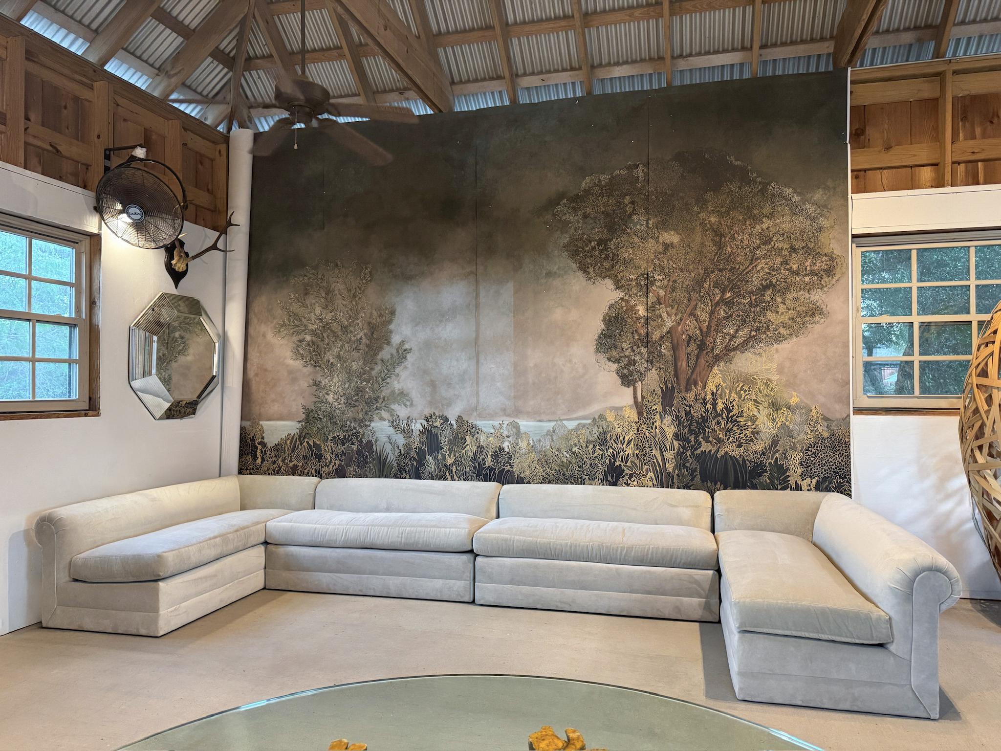 Sectionnel Slipper en velours Performance en vente 4