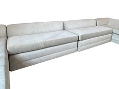 Lee Industries Modern Velvet Slipper Sectional Sofa, Made in USA
