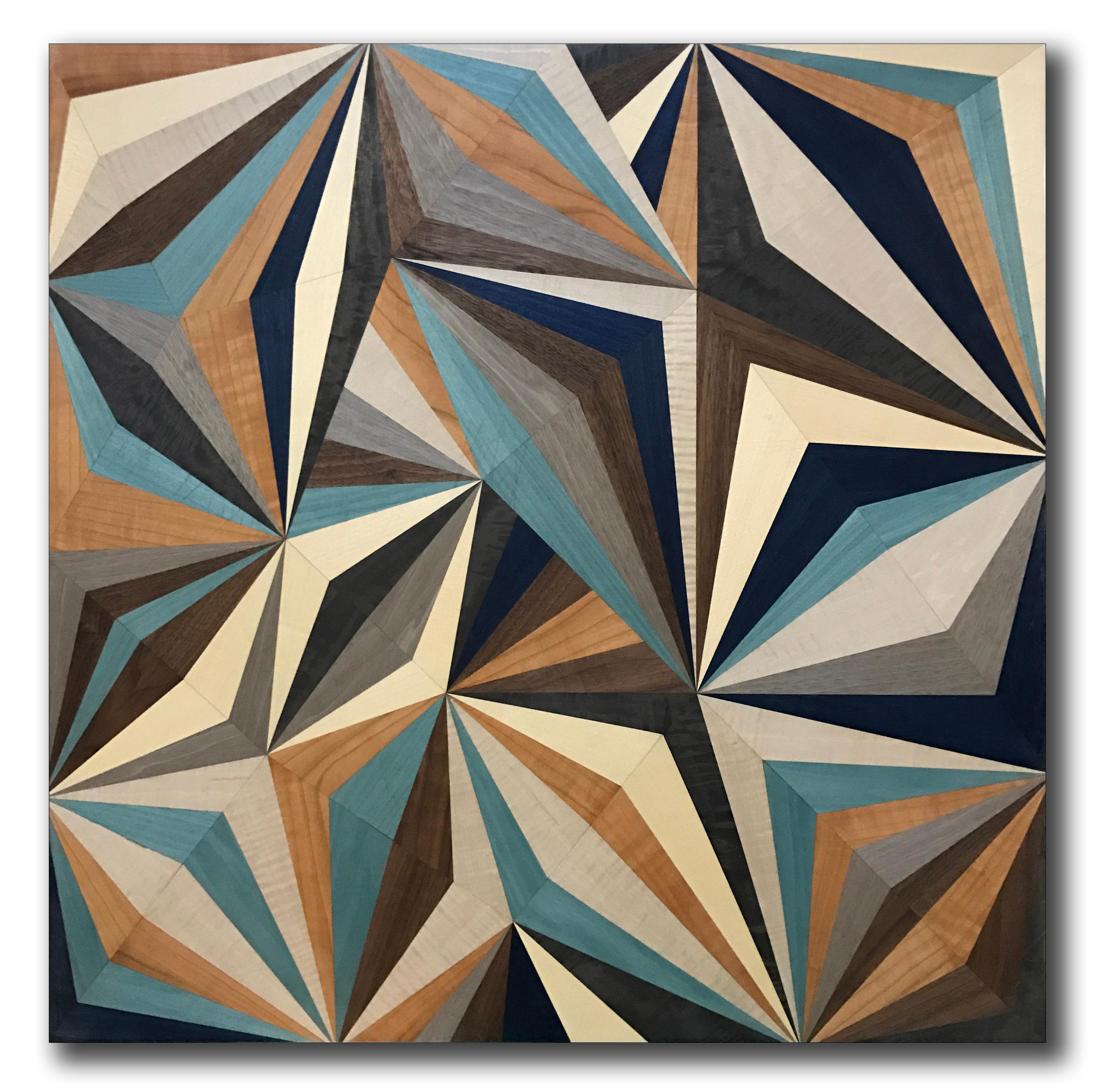 This recent artwork from the w o o d p o p studio is an example of the type of modern marquetry that  w o o d p o p  is becoming synonymous with.  Since its inception 10 years ago - the studio has specialised in marquetry and inlay work; meticulous