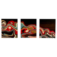 Triptychon "Rutschige Hänge" von Emma Wood aus dem  w o o d p o p  Studio