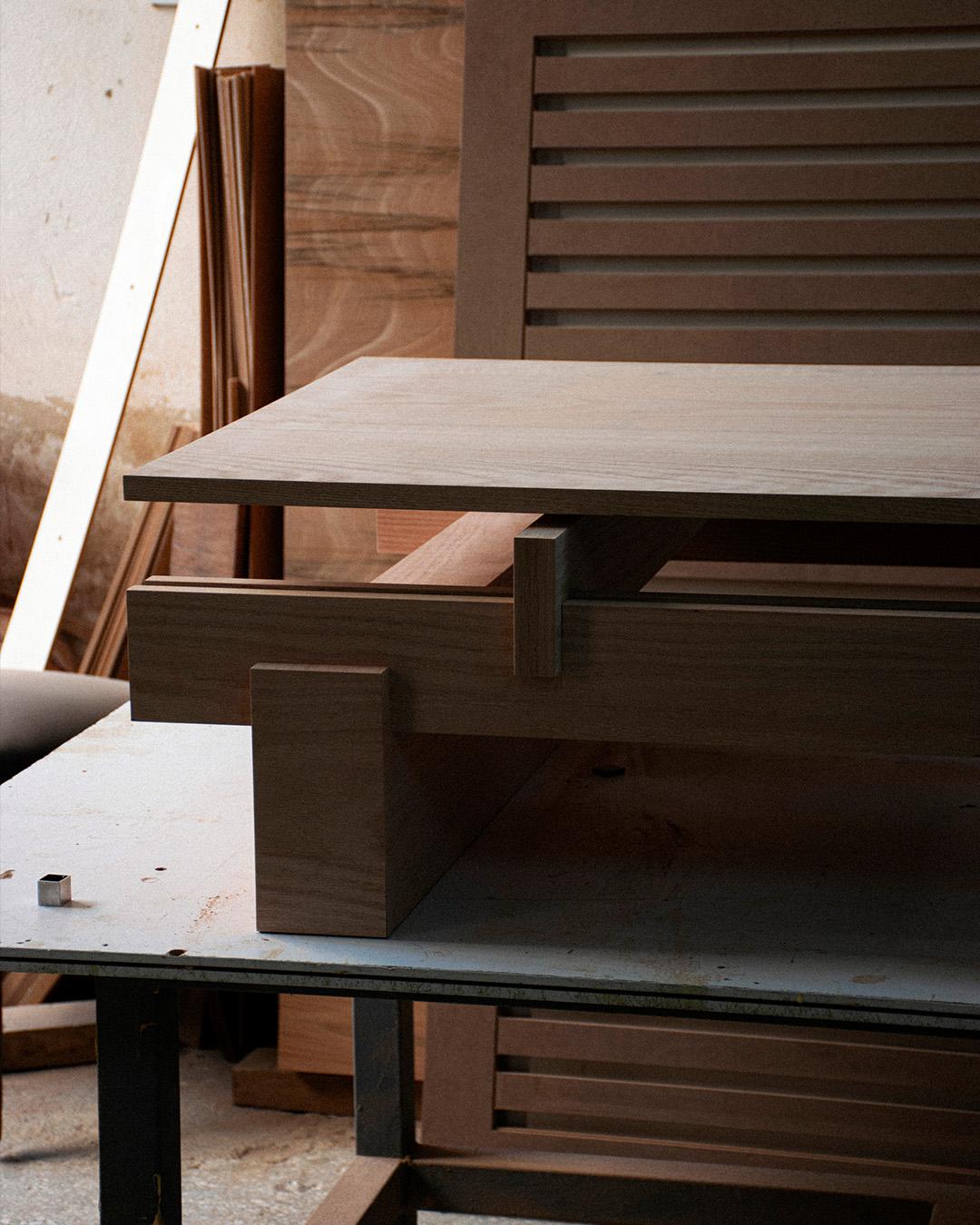 Turco Tavolino a fessura, piano in Wood dall'aspetto dinamico, Nature Oak in vendita