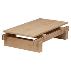 Slit Coffee Table, Wood Top with Dynamic Look, Natural Oak