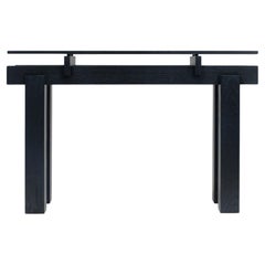 Table console fendue, plateau en Wood avec aspect dynamique, Oak Oak noir