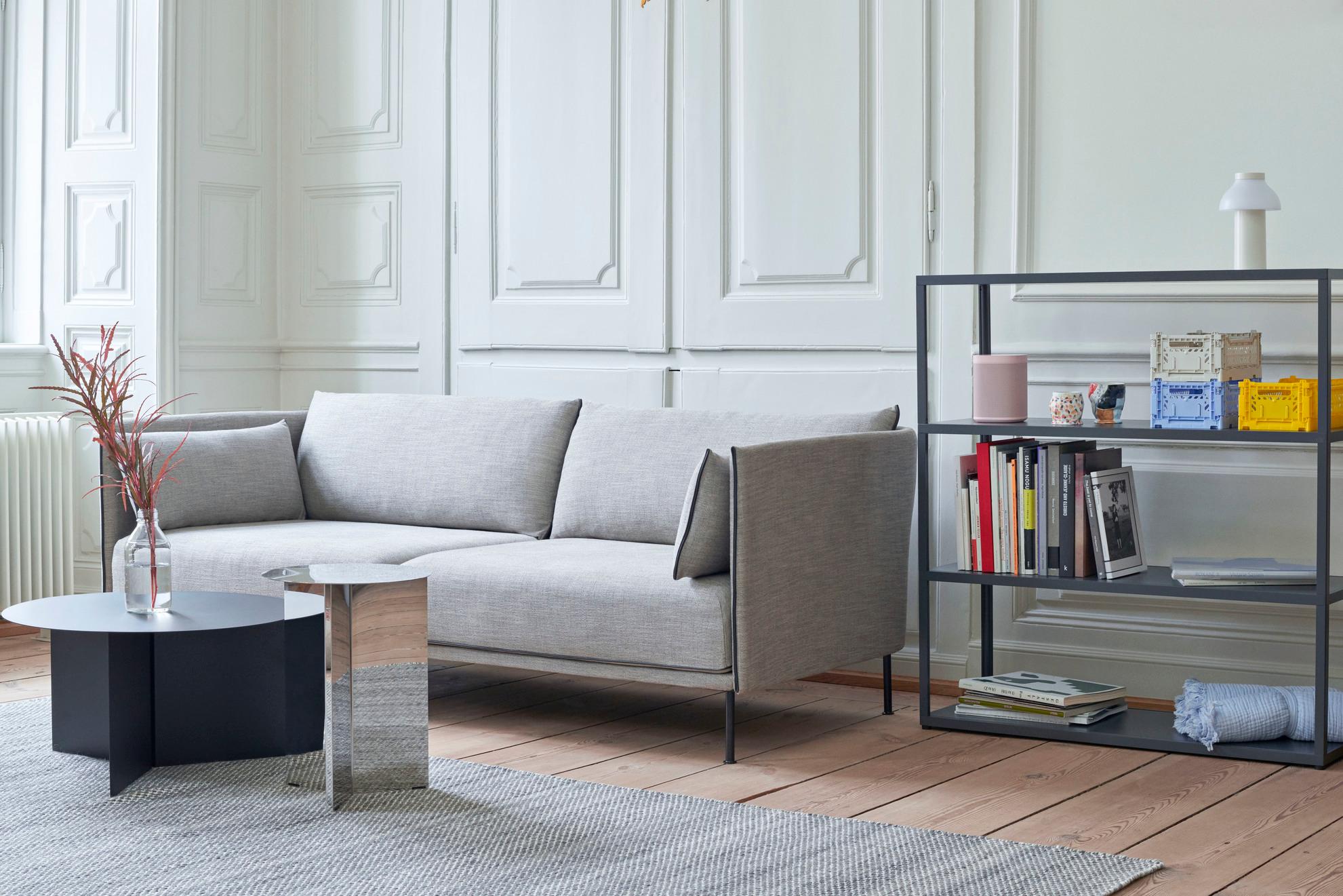 Mesa de hendidura redonda XL, Ø65, acero recubierto de polvo negro para HAY Siglo XXI y contemporáneo en venta