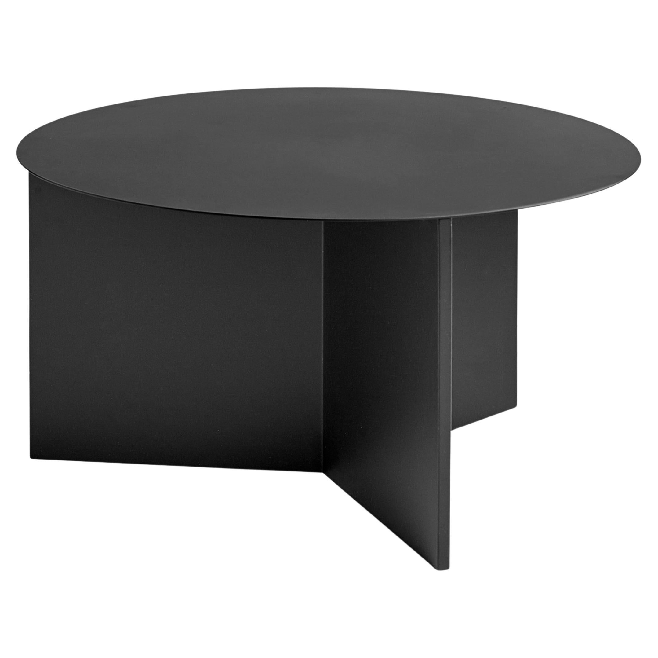 Table à fente ronde XL, Ø65, acier poudré noir pour HAY
