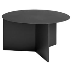 Tavolo a fessura rotondo XL, Ø65, acciaio verniciato a polvere nera per HAY