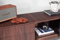 Slither TV unit Walnut and black - 190cm