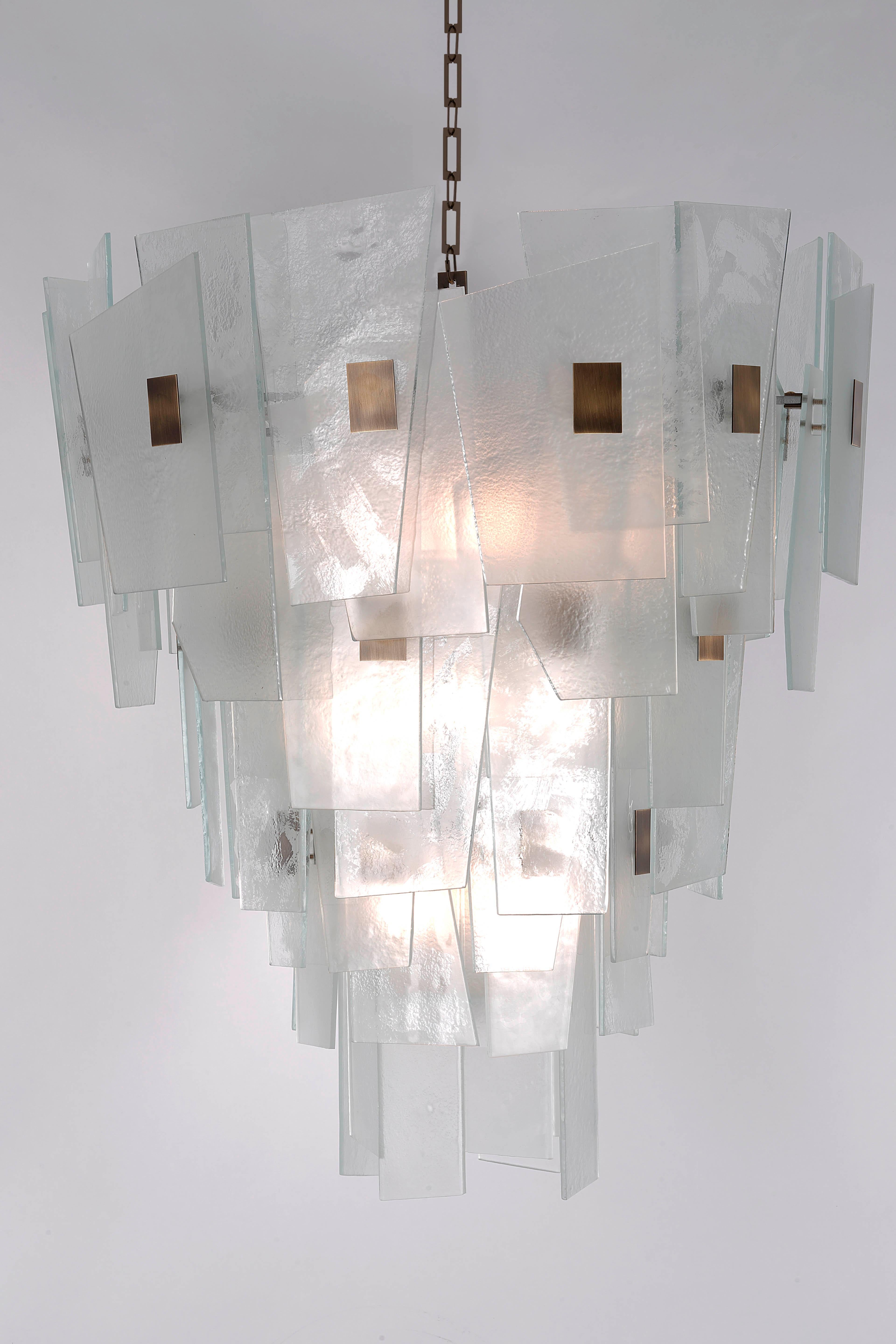 Sliver Chandelier 1712-BB-S by Officina Luce Satin White In New Condition For Sale In Prato, IT