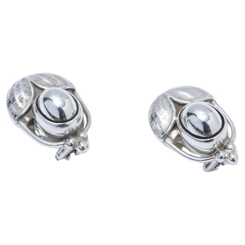 Sliver Clip Earrings by Georg Jensen, Heritage Collection. Made 2003. For Sale
