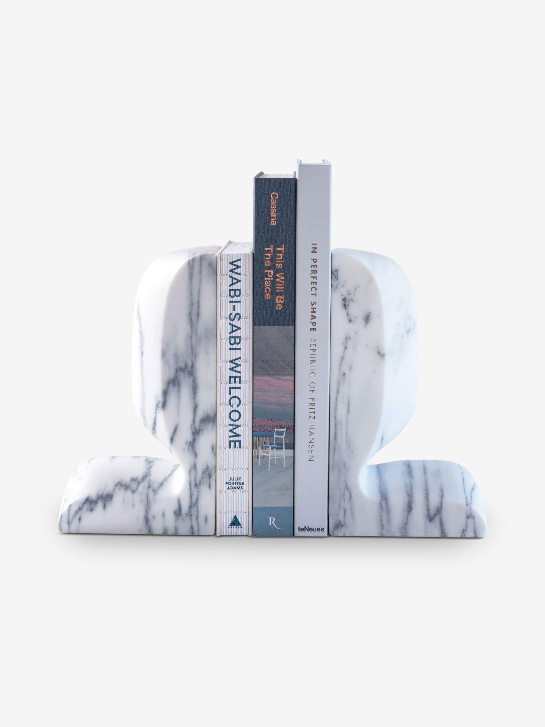 SLO Bookends in White Acquatico Marble by Christophe Delcourt For Sale 1
