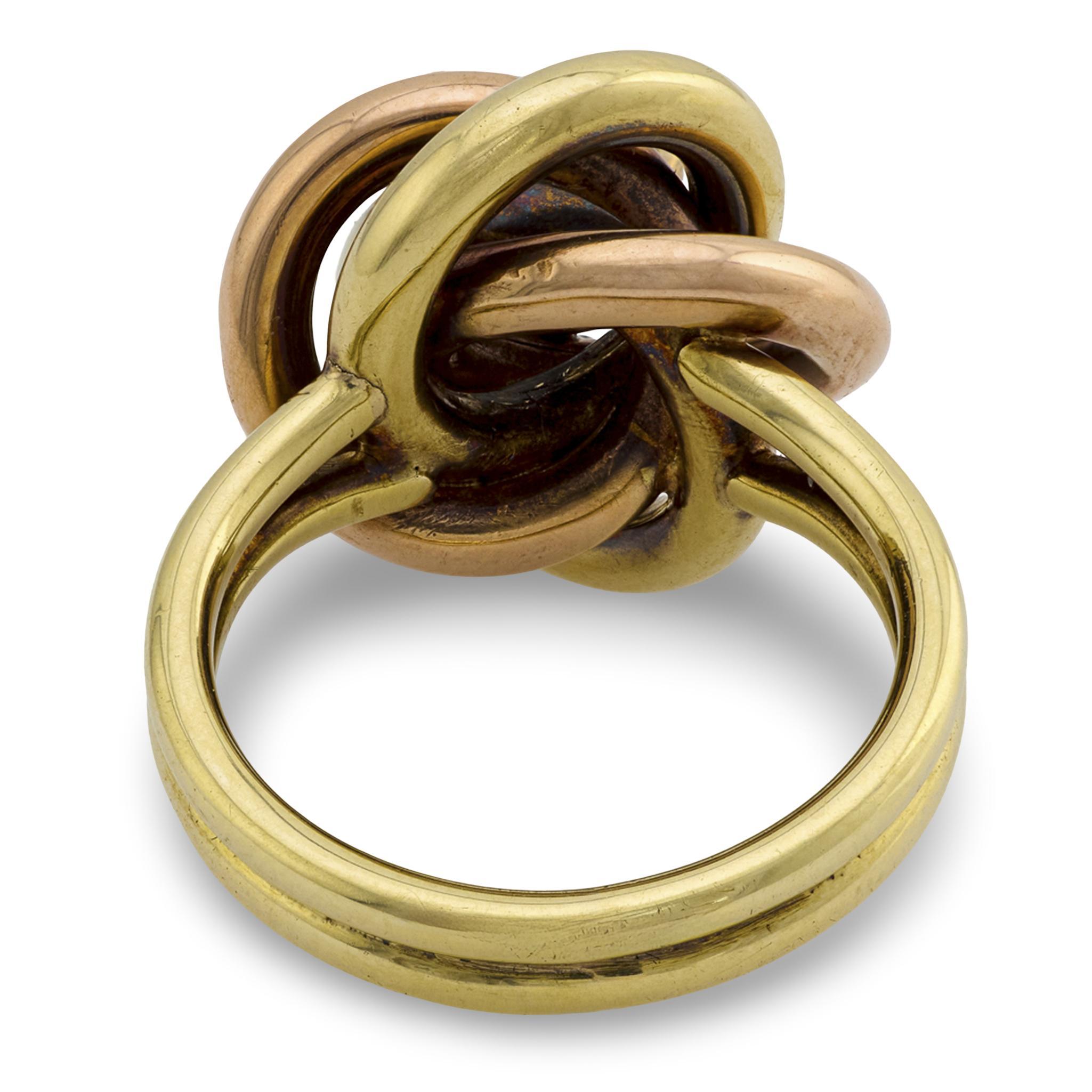 SLOAN & CO. Bague Art déco 14k avec nœud et motif en diamant Pour femmes en vente