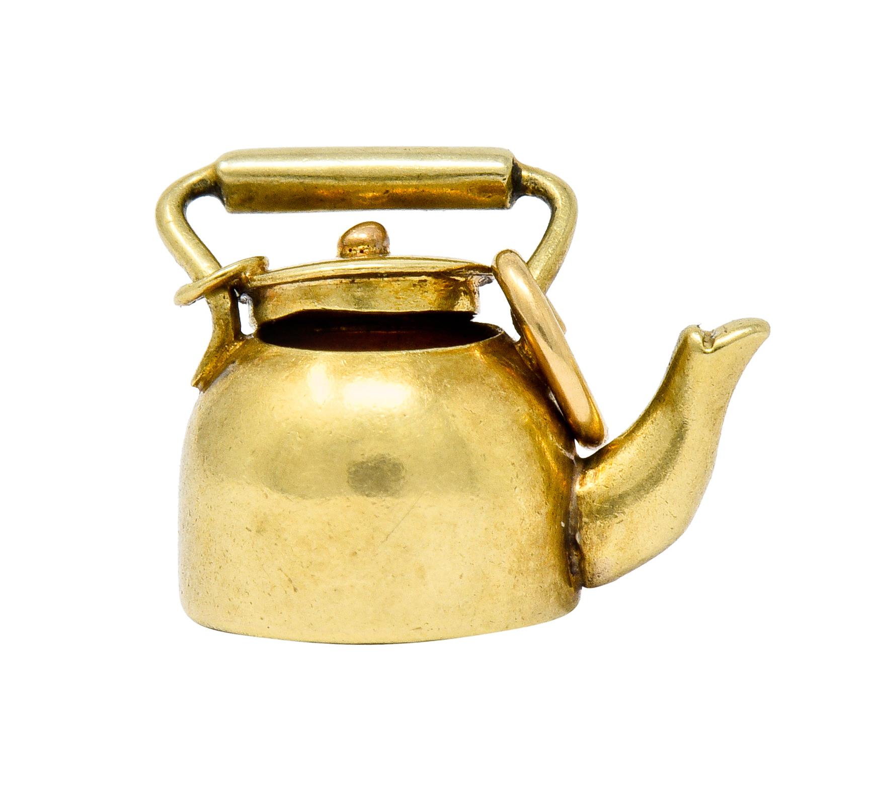 Sloan & Co. Art Nouveau 14 Karat Gold Tea Kettle Charm 4