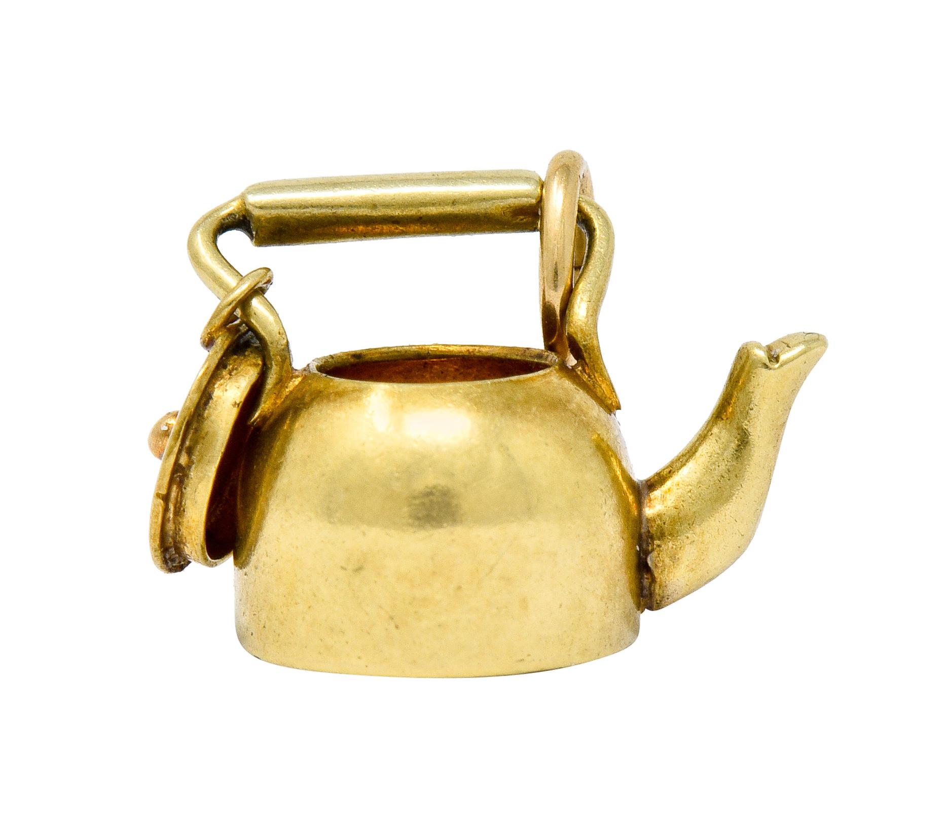 14k gold tea pot charm