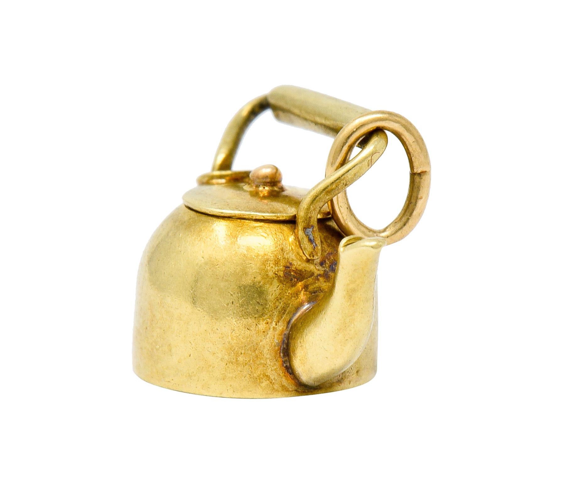 Sloan & Co. Art Nouveau 14 Karat Gold Tea Kettle Charm 1