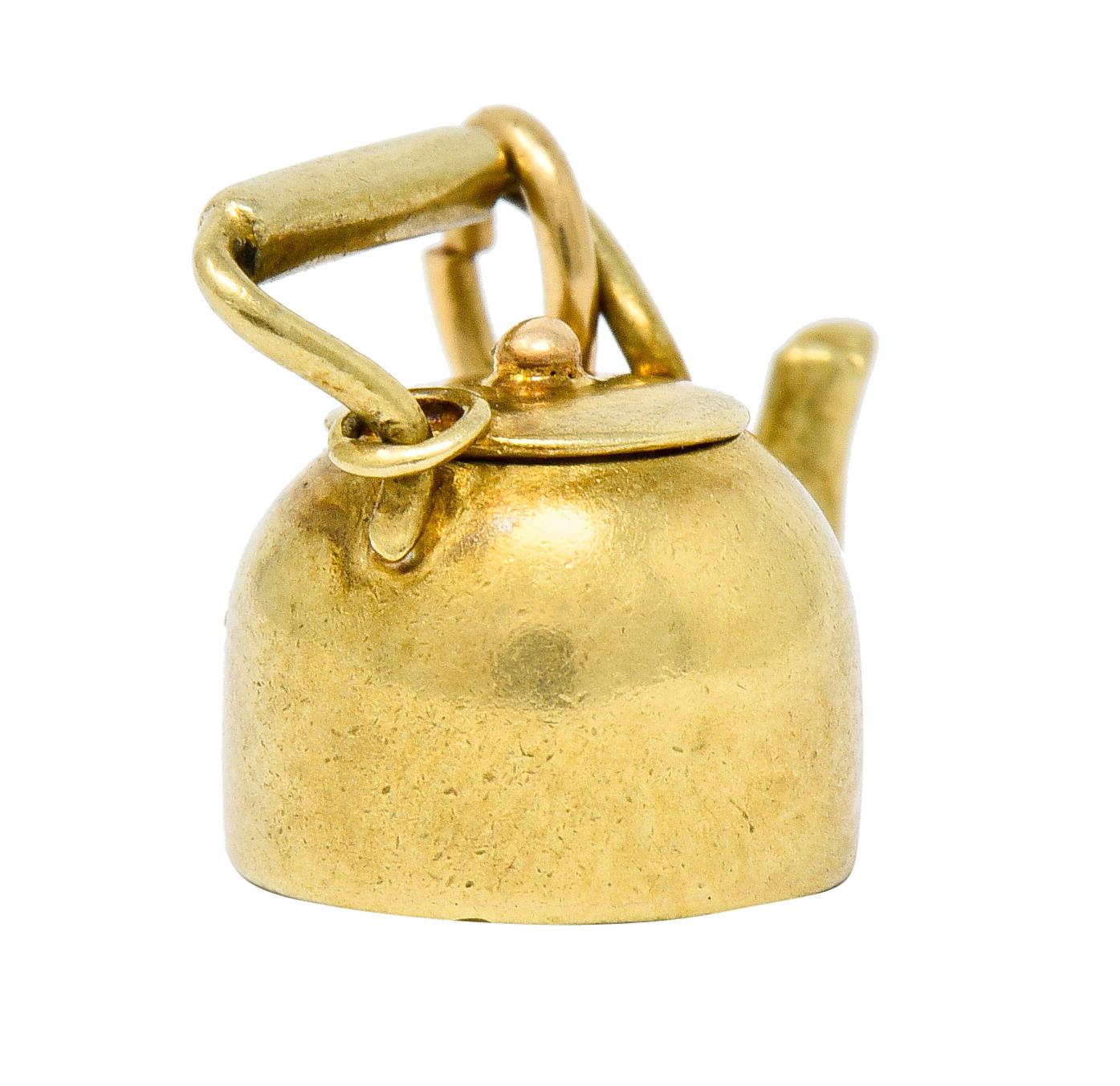 Sloan & Co. Art Nouveau 14 Karat Gold Tea Kettle Charm 2