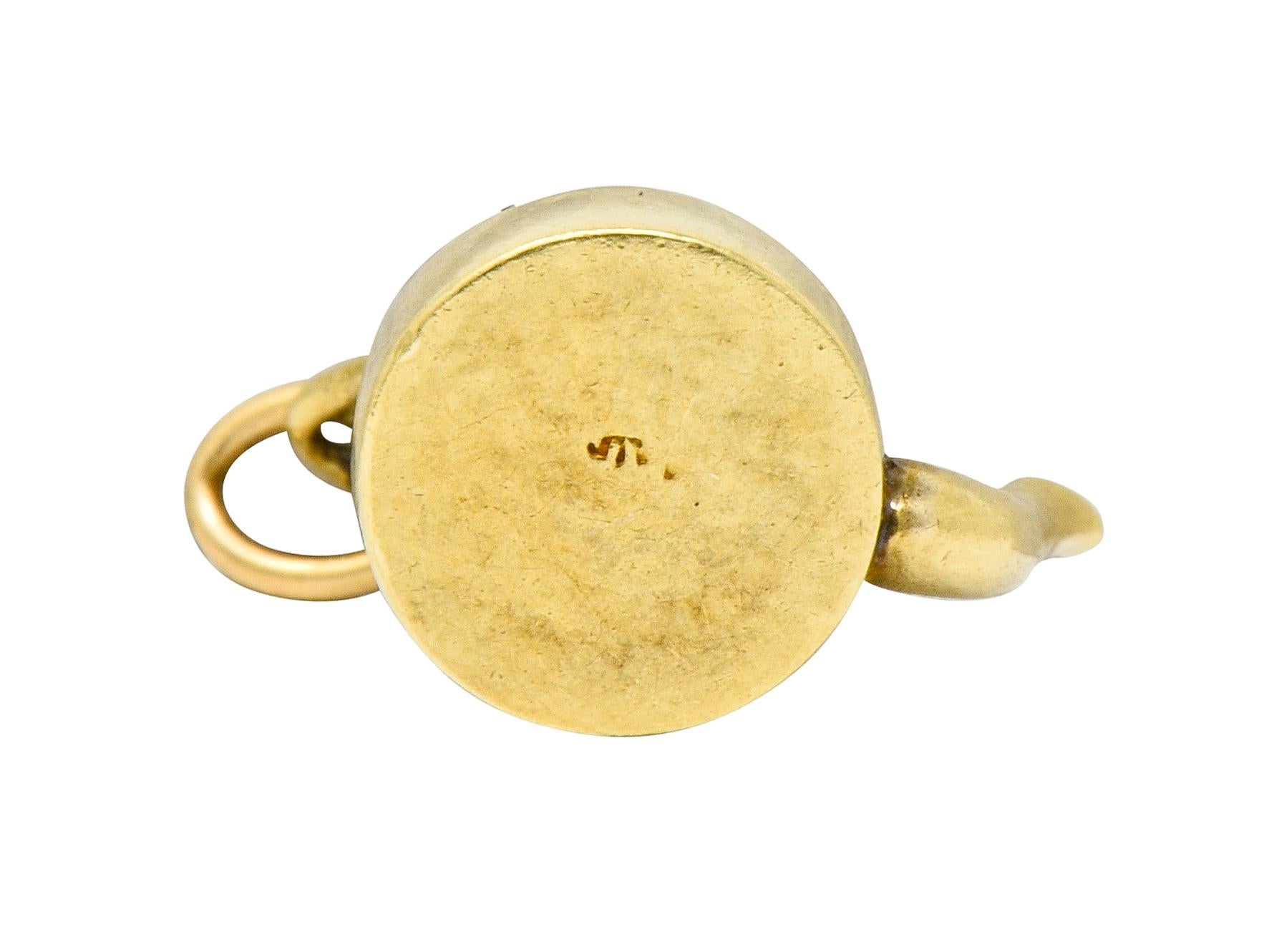 Sloan & Co. Art Nouveau 14 Karat Gold Tea Kettle Charm 3