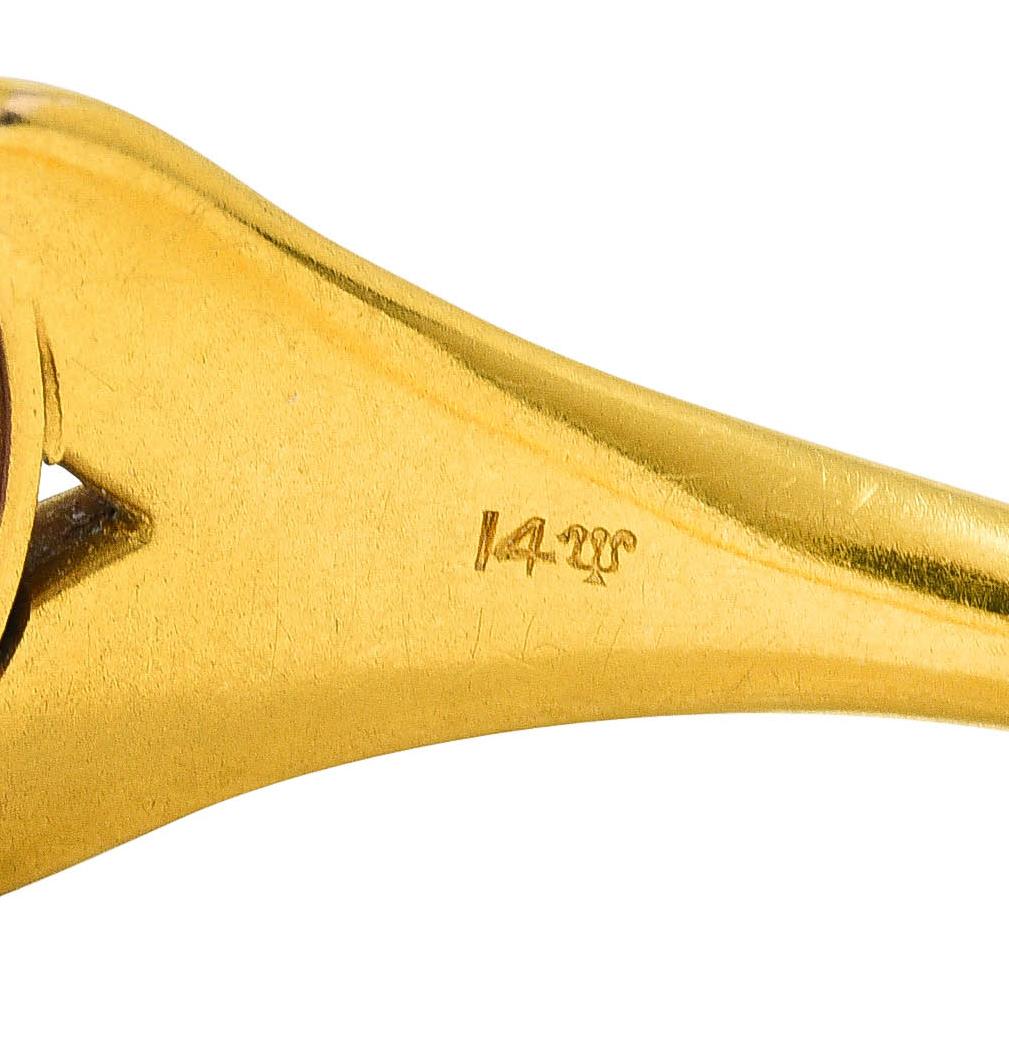 Sloan & Co. Art Nouveau Amethyst 14 Karat Gold Bangle Bracelet 1