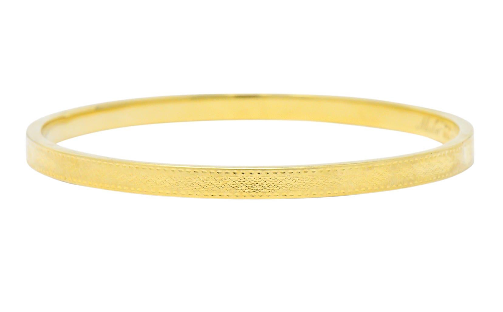 Sloan & Co. Edwardian 14 Karat Yellow Gold Bangle Bracelet 1