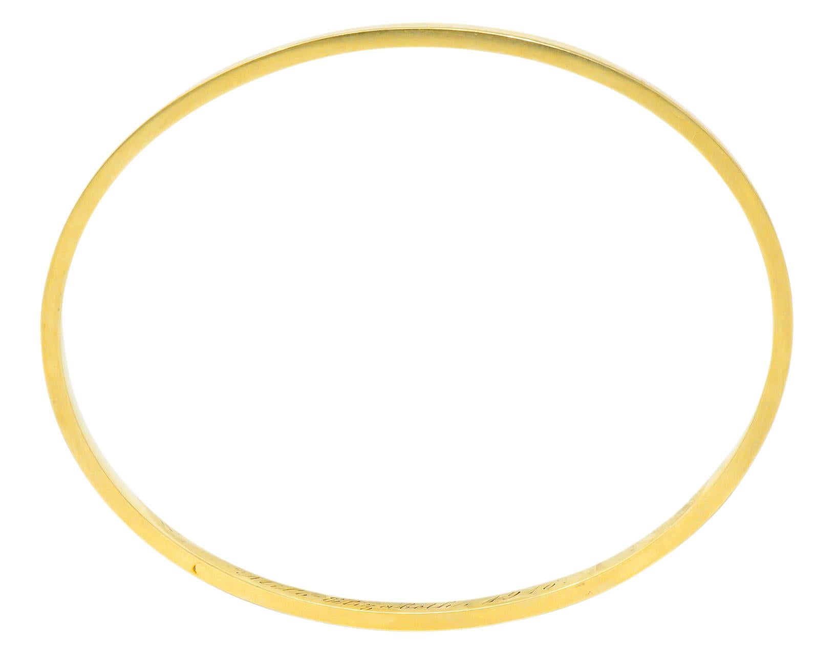 Sloan & Co. Edwardian 14 Karat Yellow Gold Bangle Bracelet 3