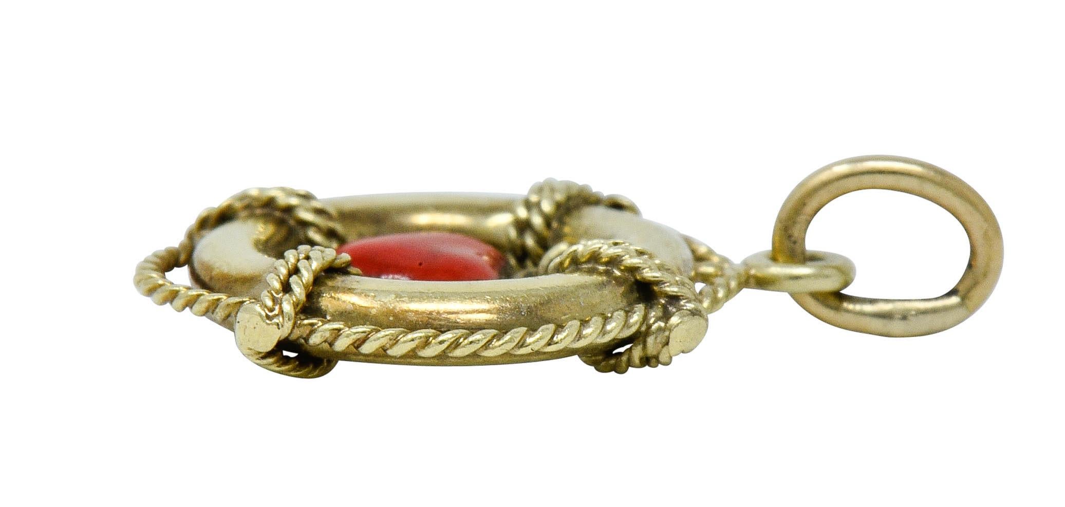 Women's or Men's Sloan & Co. Retro 14 Karat Gold Articulated Heart Life Preserver Charm