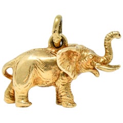 Sloan & Co. Retro 14 Karat Gold Elephant Charm