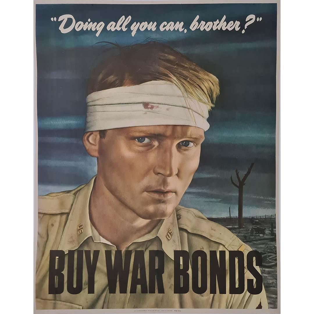 Questo poster originale della Seconda Guerra Mondiale del 1943, disegnato da Sloan Roberts, faceva parte della campagna War Bonds del governo degli Stati Uniti, che incoraggiava i cittadini americani a sostenere finanziariamente lo sforzo bellico.