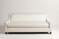 Slope Arm Sofa, Upholstered in Beige Patterned Silk, Baker Furniture