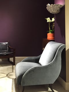 Slope Curved Arms Armchair with Loose Cushion