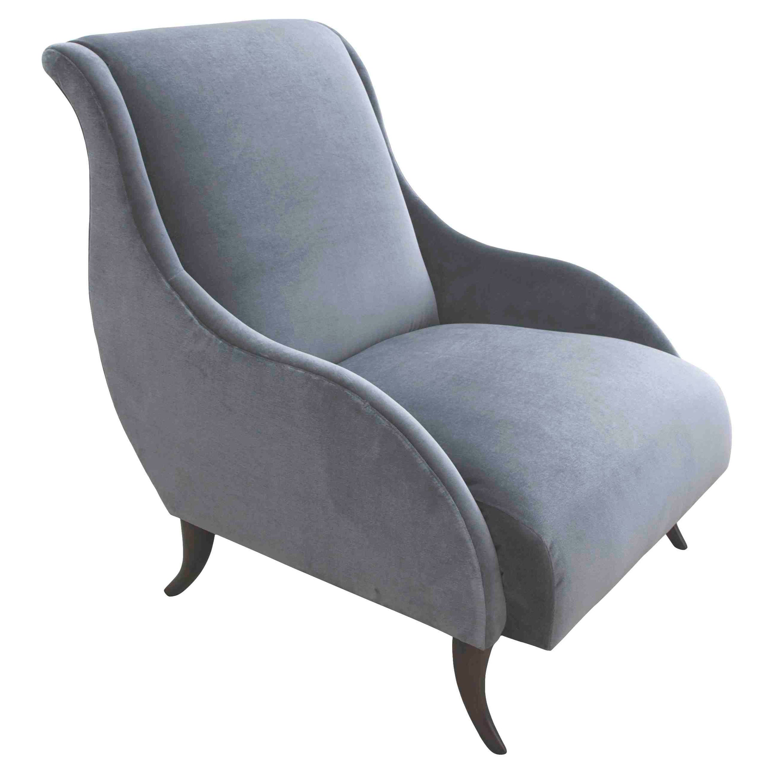 Sillón de brazos curvos inclinados con cojín suelto en venta