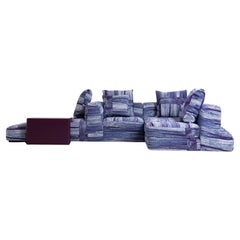 Canapé sectionnel Slope en bois dur avec tissu lilas par Andrea Steidl