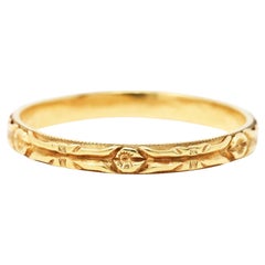 Sloves & Co. Early Art Deco 14 Karat Yellow Gold Floral Band Ring