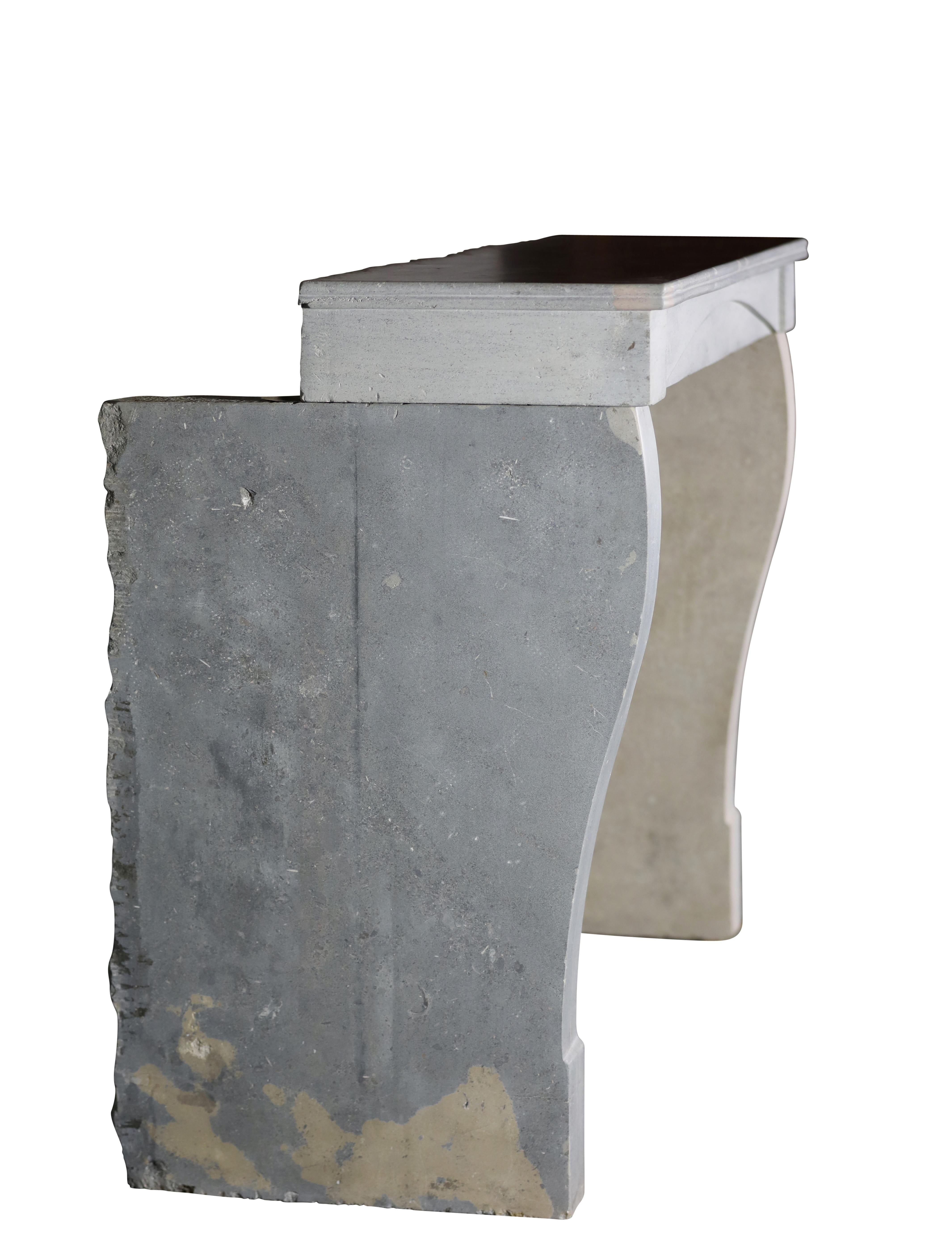 Slow Living Burgundy Bi-Color - Pearl/Blue-Grey & Sand-Beige Stone Fireplace For Sale 9