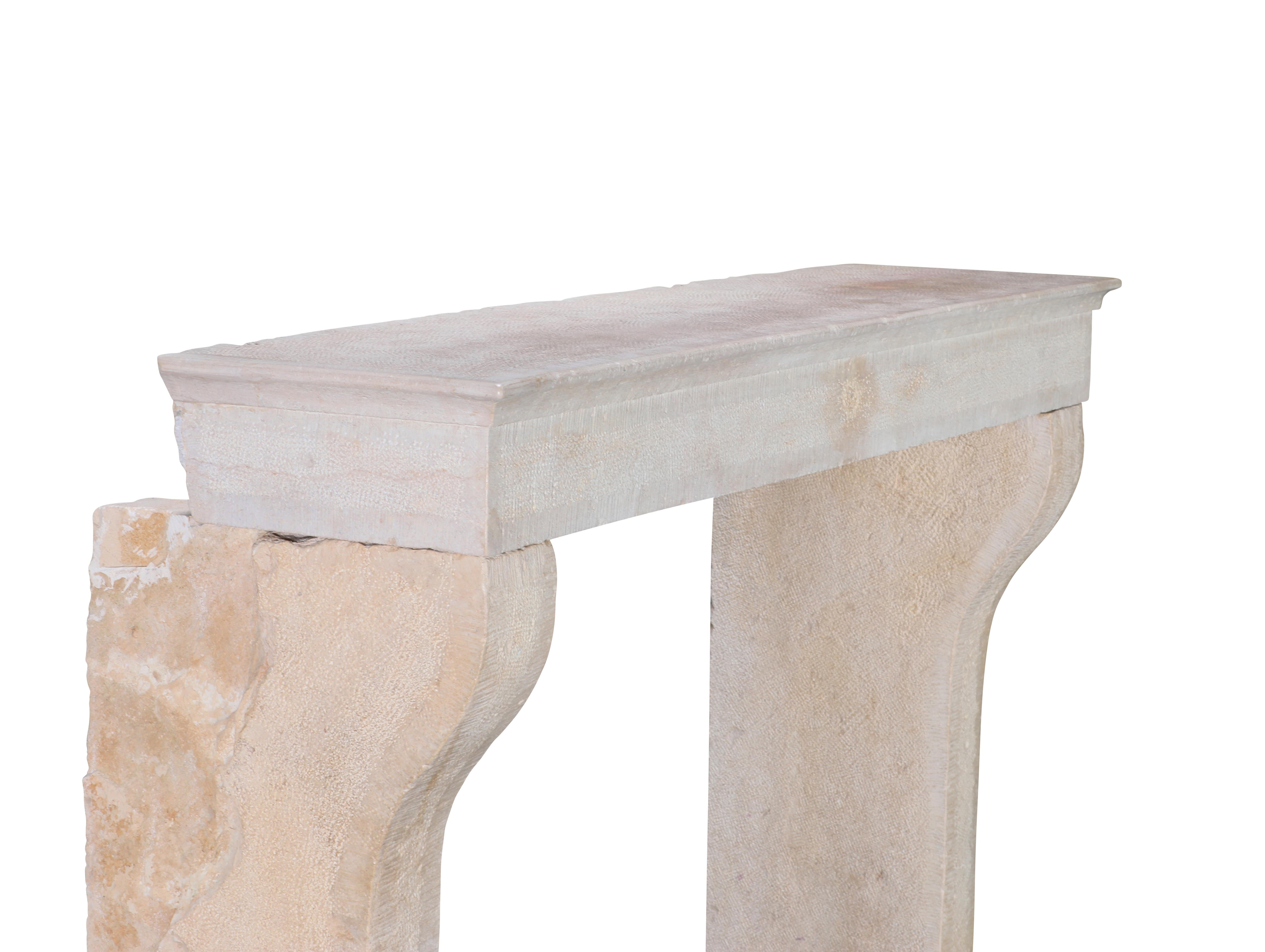Slow Living Fine Rustic Limestone Fireplace Mantel For Sale 4