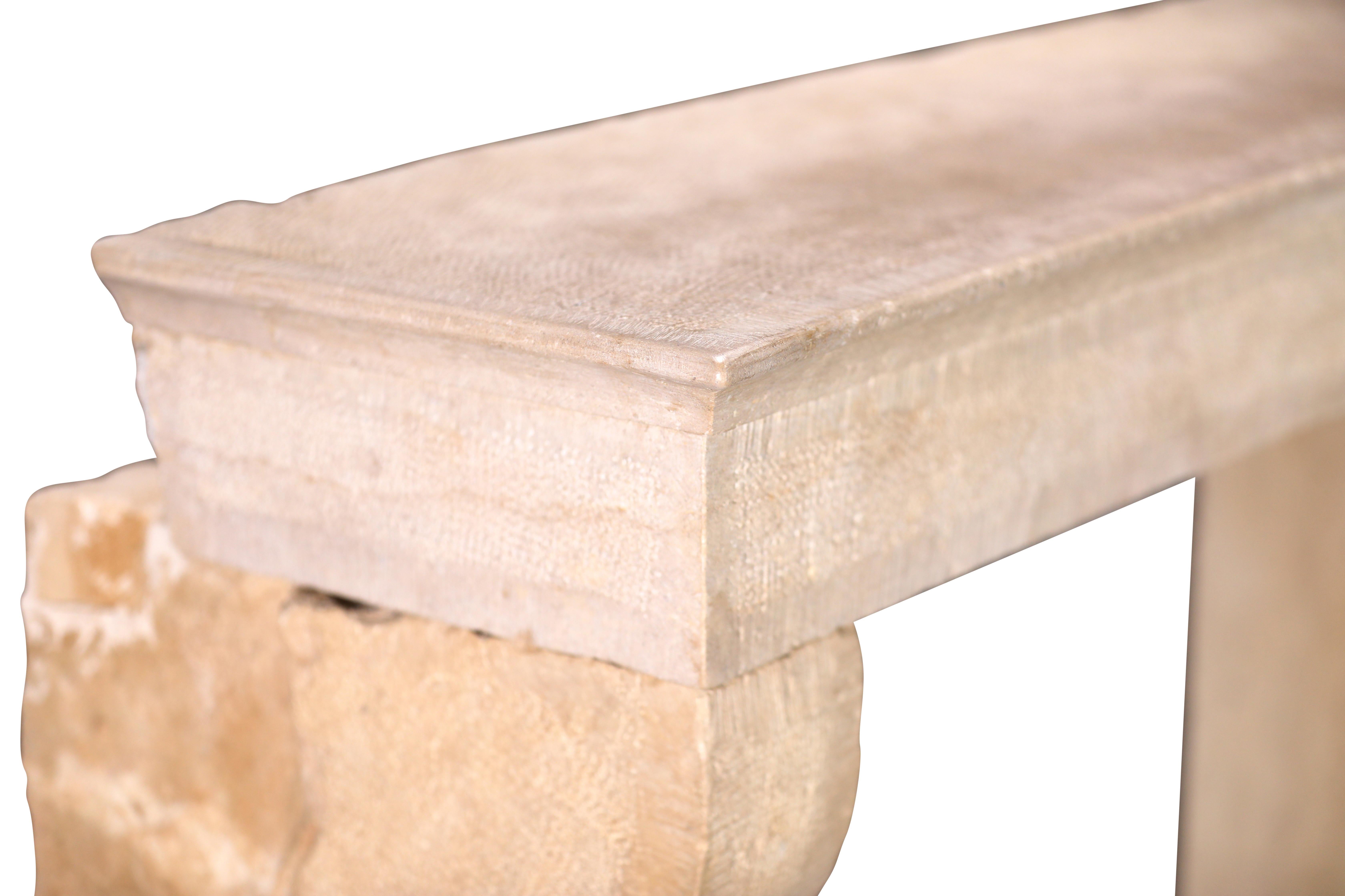 Slow Living Fine Rustic Limestone Fireplace Mantel For Sale 5