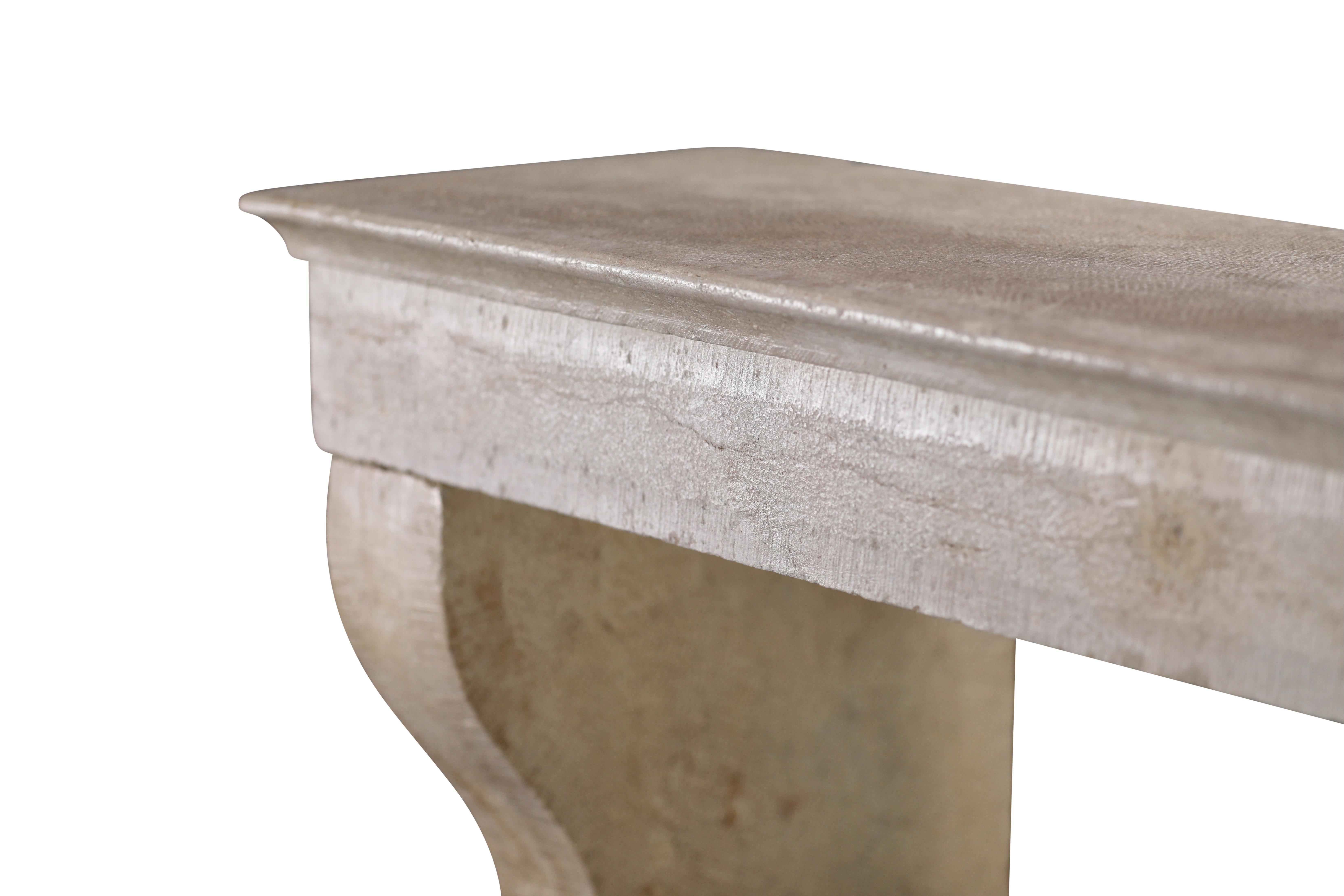 Slow Living Fine Rustic Limestone Fireplace Mantel For Sale 7