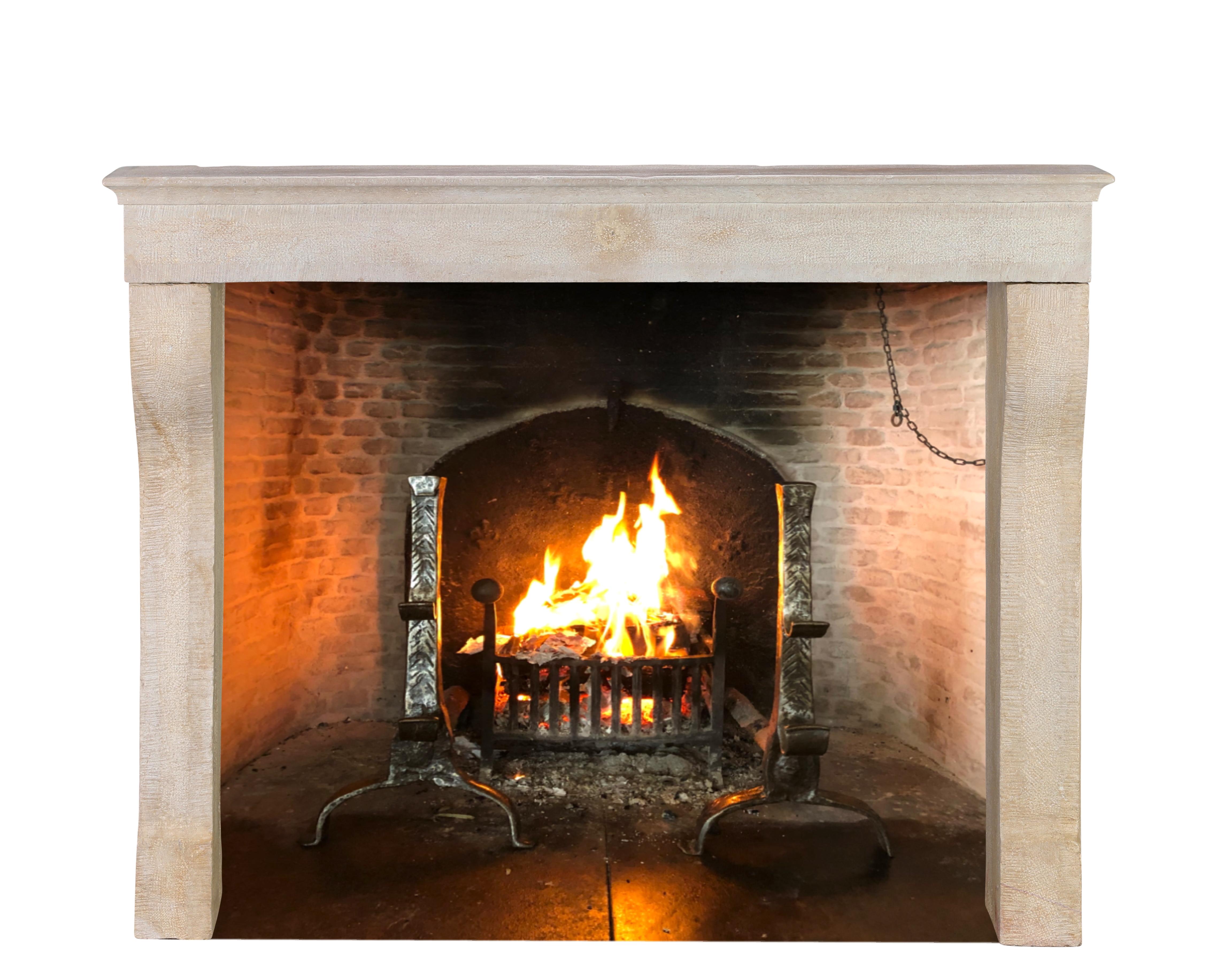 Slow Living Fine Rustic Limestone Fireplace Mantel For Sale 8